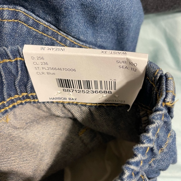 Men’s Harbor Bay Loose Fit Elastic Waist Denim Jeans 3x 36 - Picture 5 of 9